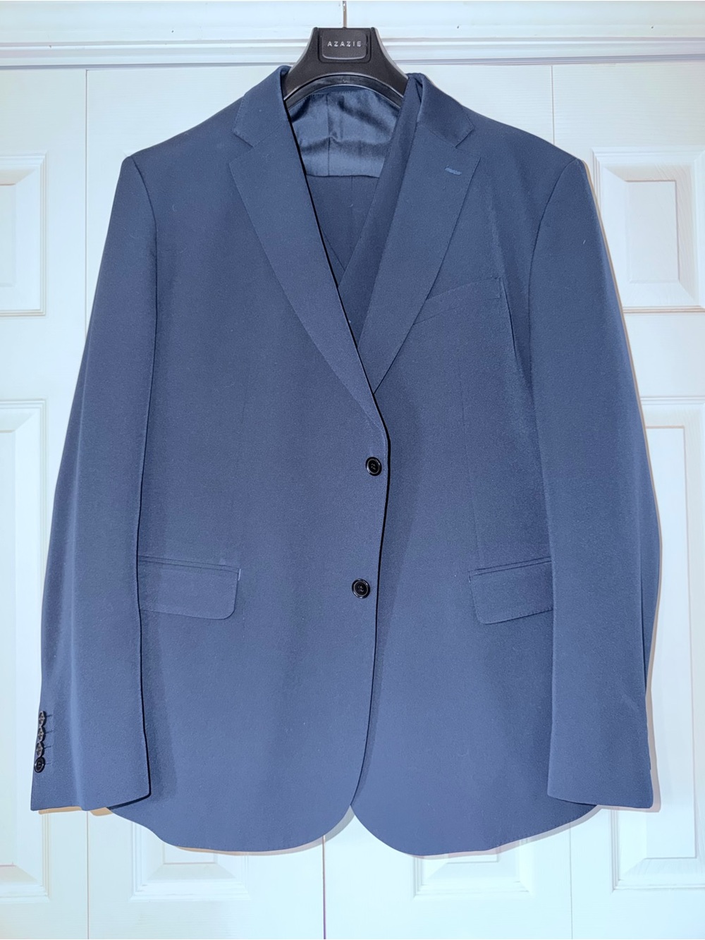 Azazie Men's Dark Navy Two-Button Blazer